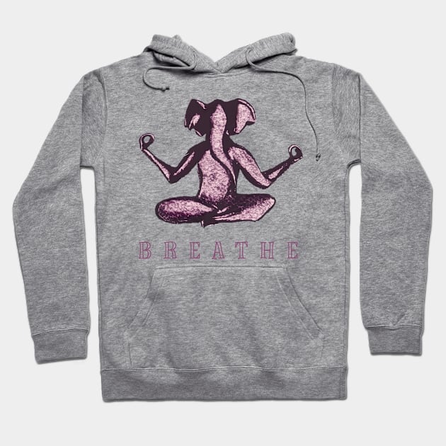 Yoga Pink Elephant Hoodie by TomiTee